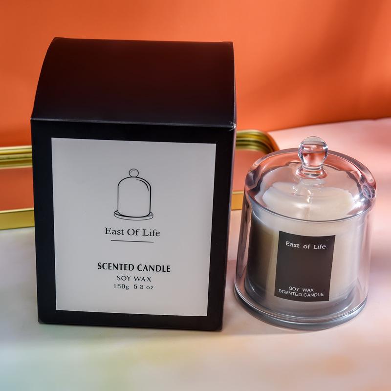 

Handmade Soy-free Wax Gold Bell Glass Cup Scented Candle Creative Fragrance Souvenir Candle Gift Grey - Lychee White Tea