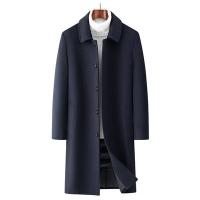 Winter Men's Long Wool Coat Pack Removable Down Liner Wool Coat Jacket