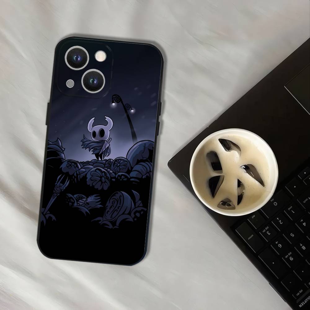 Hot H-Hollow K-Knight Game Wear-resistant Phone Case For iPhone 17,16,15,14,13,12,11,Pro,XS,Max,XR,Plus,Black Soft Cover