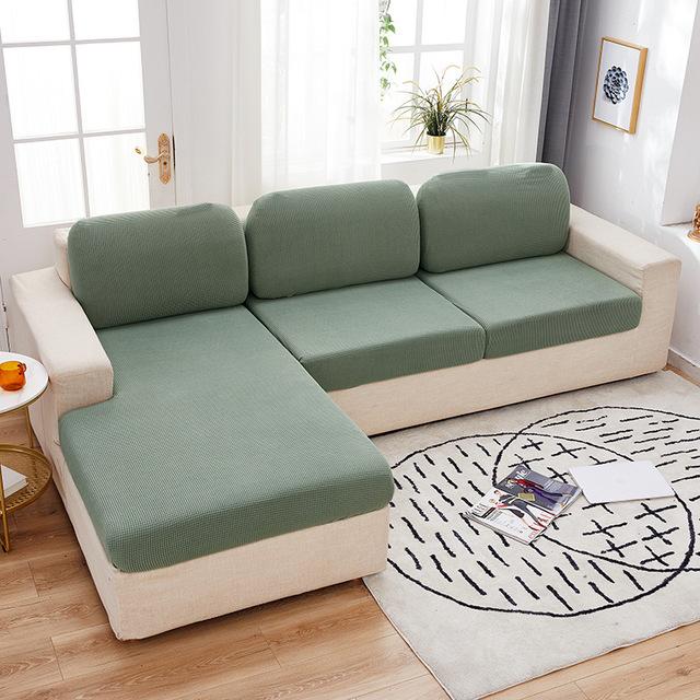 Jacquard Sofa Furniture Cushion Pad Cover Plain Color Furniture Couch Covers For Living Room Home Spandex Stretch Washable Removable Protector