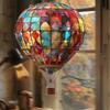 Hot Air Balloon Sun Catcher Acrylic Hanging Pendant Lantern Pendant for Outdoor Garden Terrace Yard Balcony Patio
