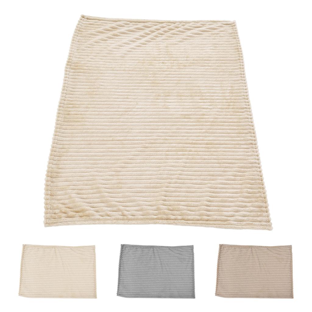 Flannel Throw Blanket Plush Fluffy Light Breathable Fine Workmanship Stylish Simple Soft Blanket