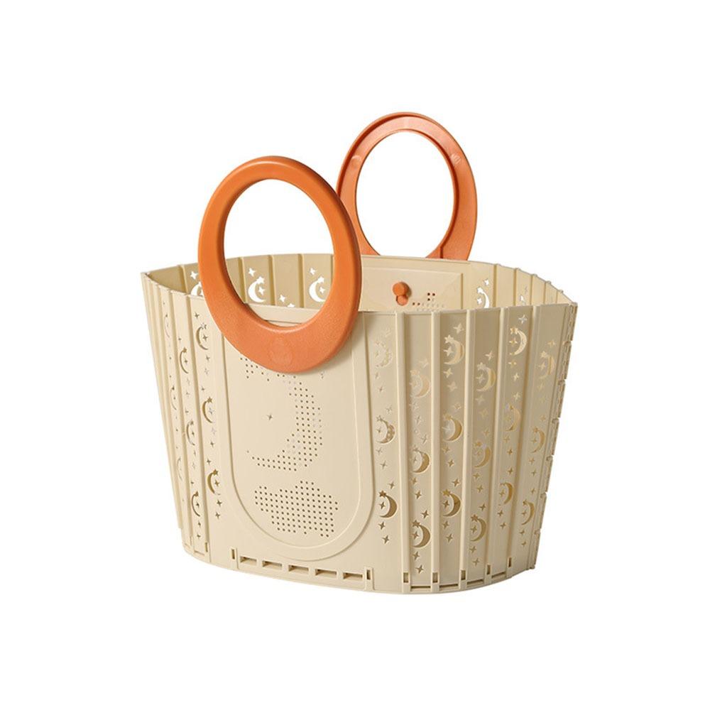 Space Saving Folding Clothes Hamper Large Capacity Dirty Clothes Storage Bins  Bathroom Orange S