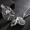 Punk Gothic Skull Head Charms Pendant Necklace Men 316L Stainless Steel Jewelry On The Neck Male Necklaces Pendants