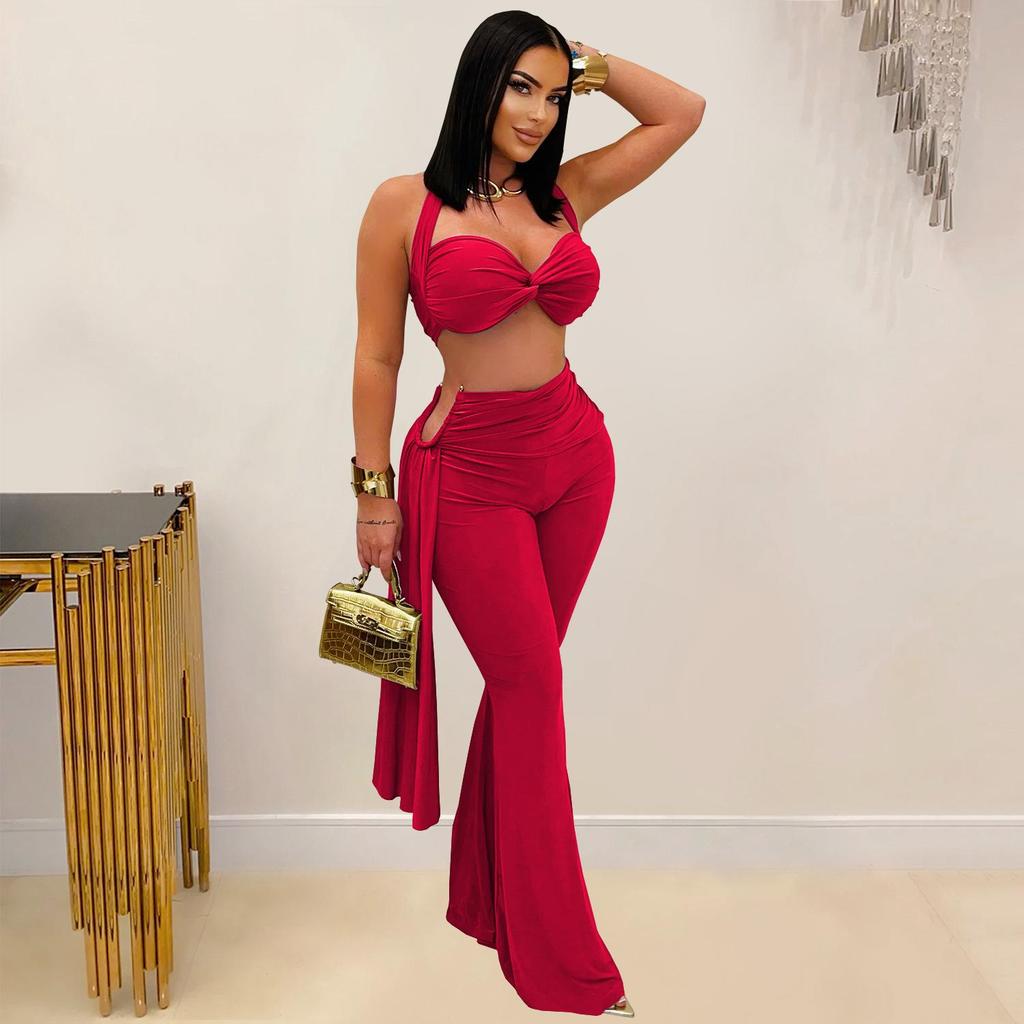 Summer Women's Sexy Strappy Bandeau Long Pants Set