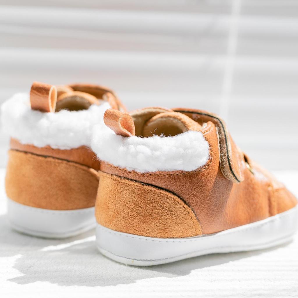 Winter Autumn Boys' Cozy Cotton Shoes - Solid Color, Plus Velvet, Soft Sole Baby Shoes