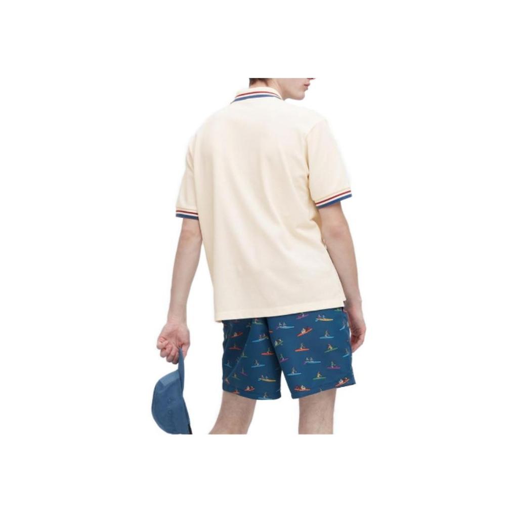 UNIQLO SS23 X JW Anderson Collaboration Series Solid Color Striped Trim Short Sleeve Polo Shirt Men tops Off-White 458078-01