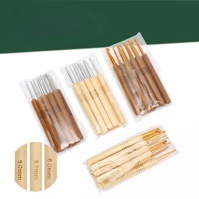 9 Stück Häkelnadeln mit Bambusgriff, 2,0–6,0 mm, nützliche Häkelnadeln, DIY-Pullover, Mütze, Häkelzubehör