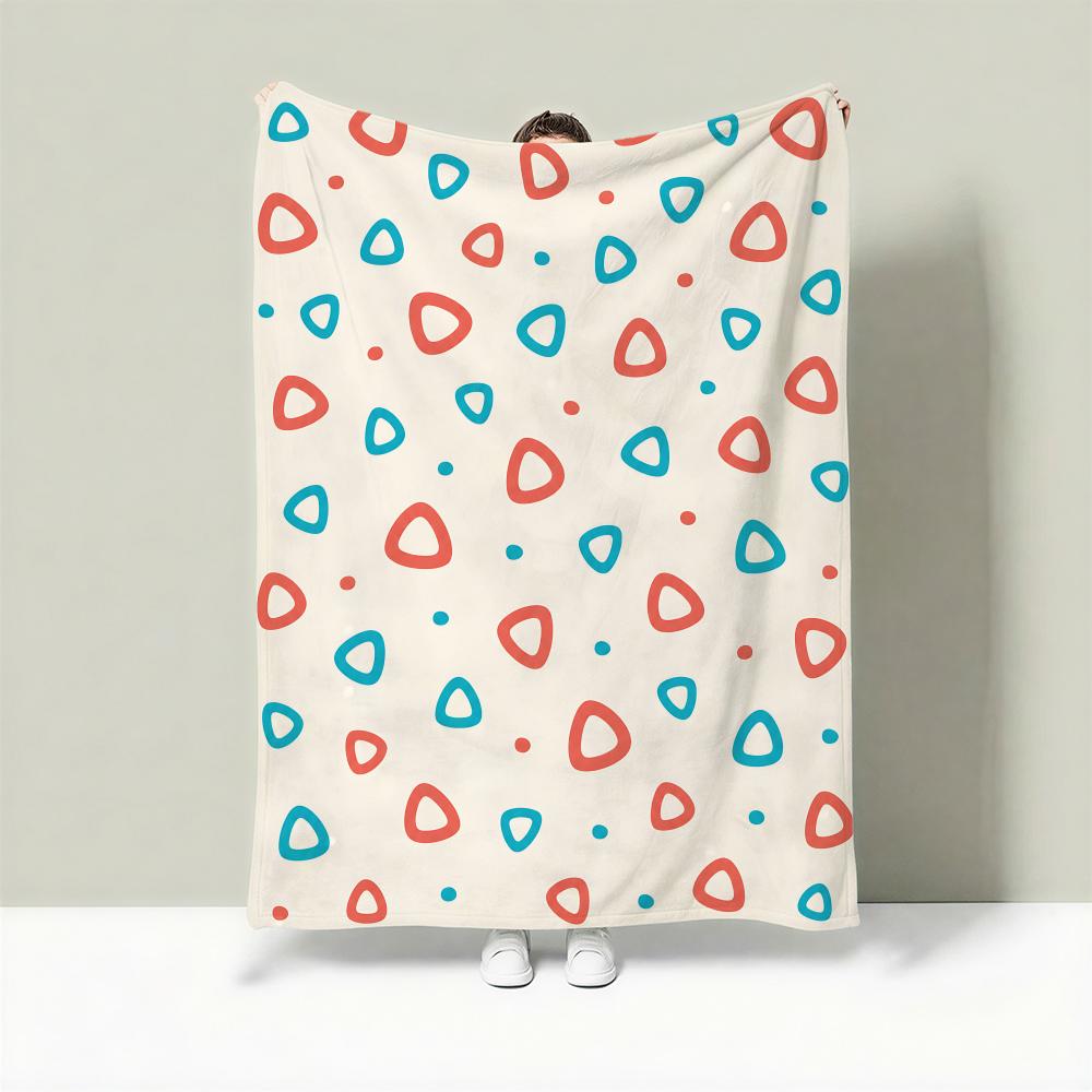 Macaronpolkadot Throw Lightweight 240G Flannel Blanket Soft Skin-Friendly For Summer Cooling