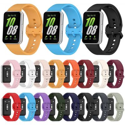 Silicone Strap For Samsung Galaxy Fit 3 SM-R390 Fit3 Durable Sport Watchband Single Color Adjustable Wristband Belt Accessories