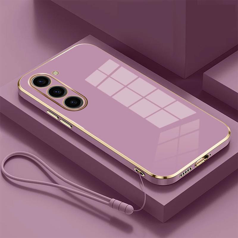 

For S23FE Case Samsung Galaxy S24 S23 S22 S21 S20 S10 S9 Plus Note 20 Ultra 10 Luxury Square Plating Shockproof Back Cover
