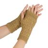 Autumn/Winter Jacquard Wool Wrist Guards Half-Finger Gloves for Men & Women