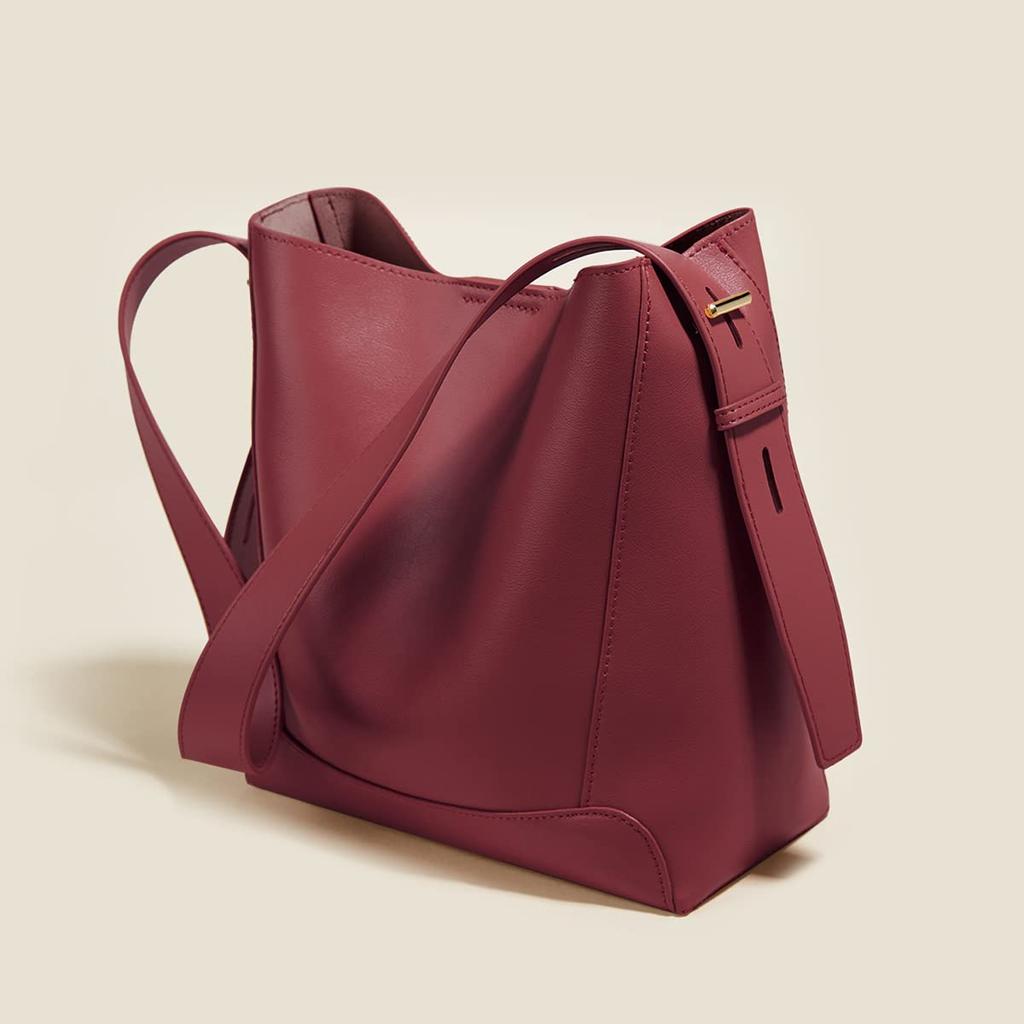FOXLOVER Women's Shoulder Bag, Crossbody Tote Bag, Handbag, or Shoulder Bag, Large Capacity, Stylish, Lightweight, 3-Way Design, Perfect Gift (Wine