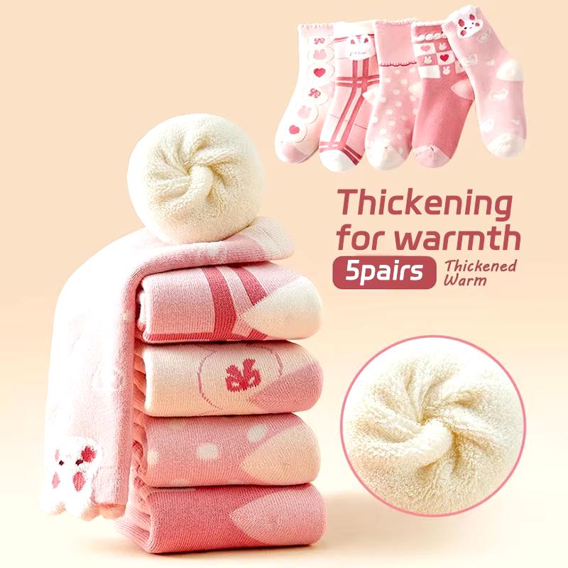

5 пар детских зимних ультра толстых махровых носков с кроликом, предпочтительные ткани, школьные спортивные носки, аксессуары для детей 1-16 лет 1-4 year(10-14 cm)