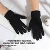 2Pairs Cold-proof Thermal Knit Gloves Windproof Full Finger Gloves  Outdoor