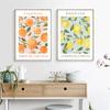 Abstrakte Zitronen-Blumen-Auge-Orange-Poster und Drucke, Vintage-Pflanzen-Wandkunst, Wandbilder für Wohnzimmer-Dekoration, Leinwandgemälde