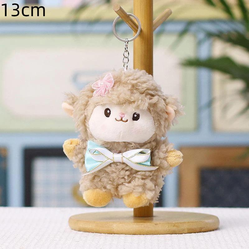Fluffy Sheep Plush Keychain Cute Soft Furry Charm for Luggage Decor Kids Christmas Holiday Souvenir Gifts