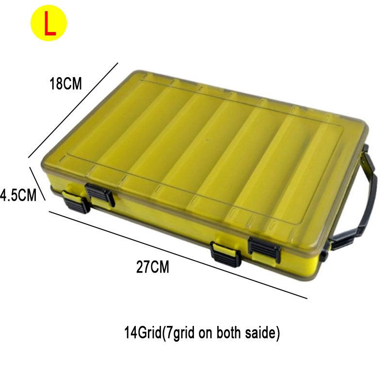 

Ящик для рыбалки, 14 отделений, аксессуары для рыбалки, коробки для крючков для хранения, двусторонняя высокопрочная коробка для рыболовных приманок, коробка для снастей