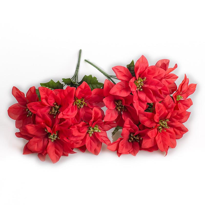 Seven-Head Silk Christmas Bouquet - Decorative Artificial Flowers for Kindergarten & Events