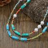 New Korean Colorful Cute Seed Beads Chain Choker Necklace For Women Baroque Simulated Pearls Beaded Collar Boho Jewelry