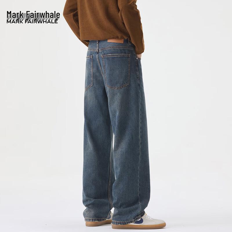 

Mark Fairwhale Men s Washed Loose Fit Straight-Leg Jeans 38