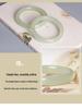 Hetian Green-White Jade Wide Band Bracelet - High Ice Clear Jade, Girly Style, Natural Jade Gift