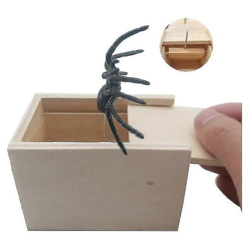 Joke Items To Scare Funny Spider In A Wooden Box Toy Prank Gift For Women And Men Funny Surprise Box Fast