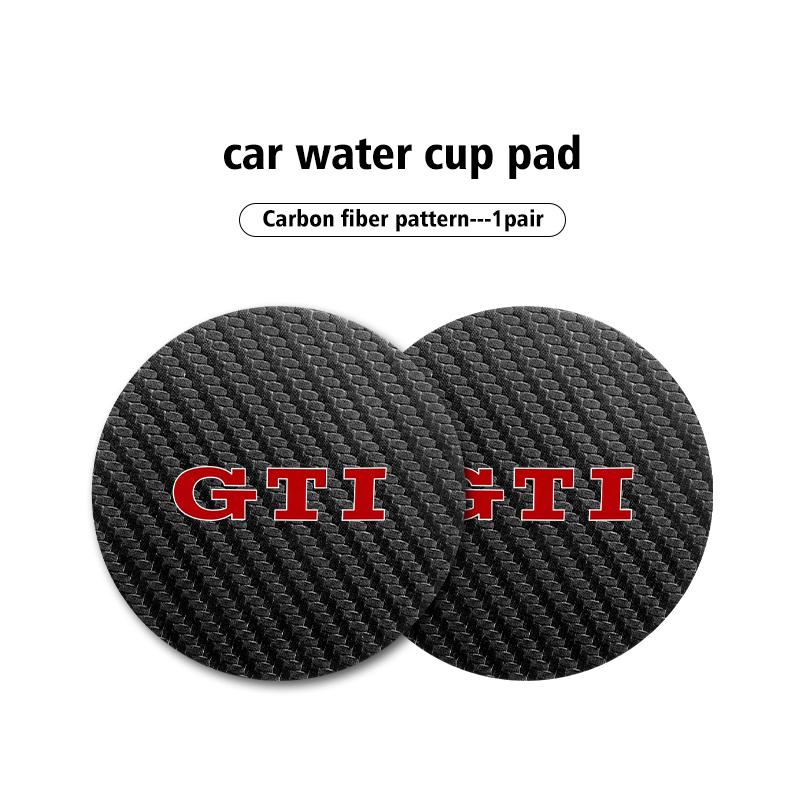 

2026 Hot For VOLKSWAGEN VW 2pcs Car Water Cup Holder Mat Anti Slip Insert Coasters Pads For Volkswagen Golf 4 5 6 7 GTI Tiguan P
