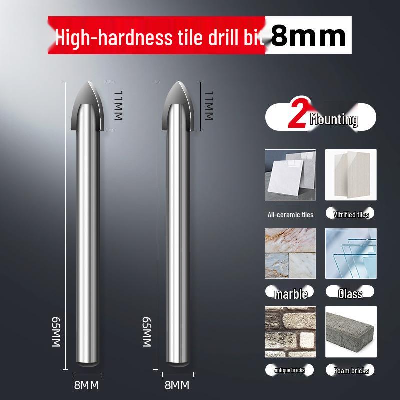 6mm Electric Concrete & Glass Drill Bit - Alloy Triangle Design for Precise Hole Punching