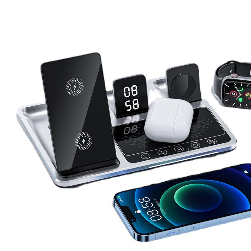 New 4-in-1 Folding Wireless Charger: Desktop Charger for Apple Watch, Earphones & More