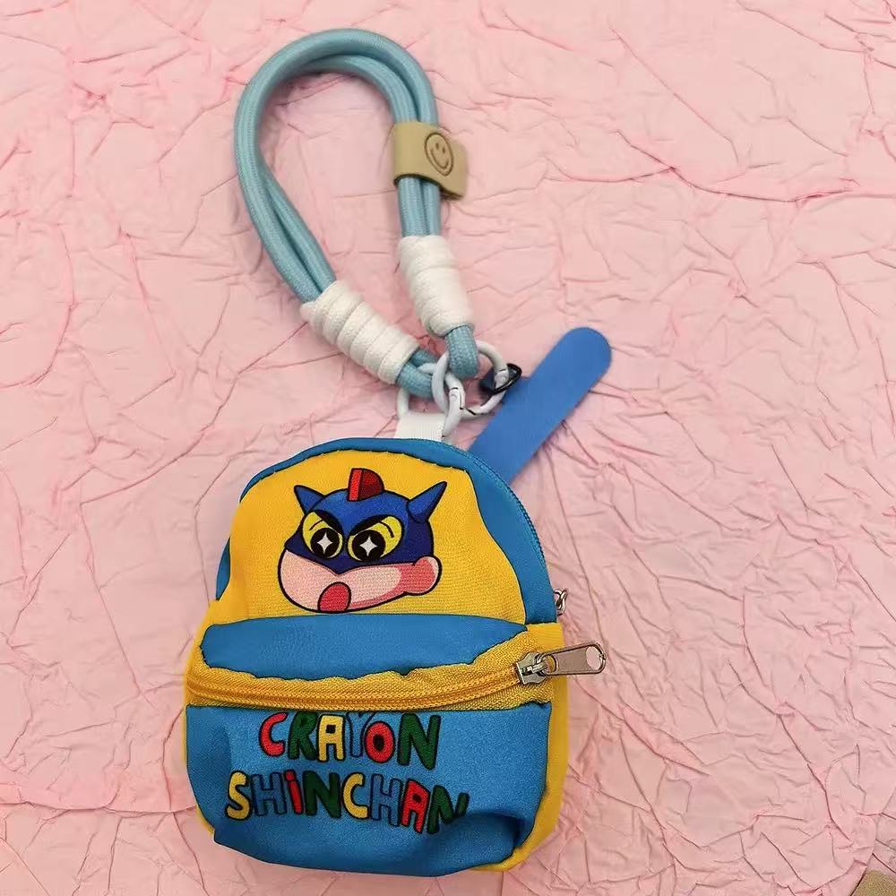 Crayon Shin-Chan Bag Mobile Phone Lanyard Wallet Earphone Case Storage Bag Anti Throwing Wrist Strap Cartoon Gifts for Kids Bag