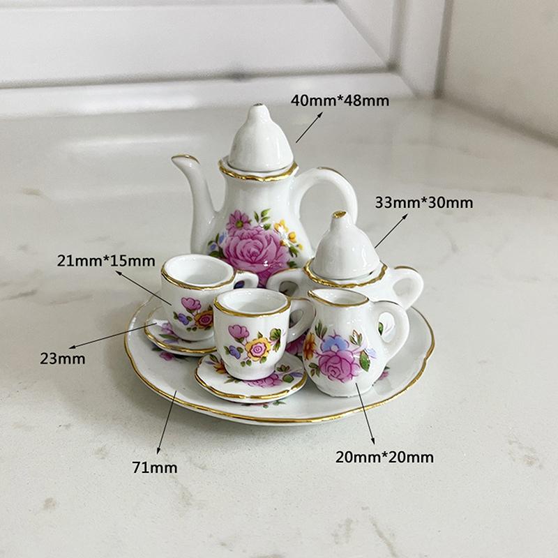 1:12 Puppenhaus Miniatur Mini Keramik Teeservice Möbel Heimmodell Dekor Spielzeug Puppenhaus Zubehör