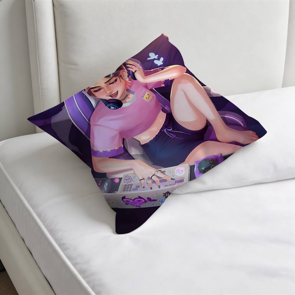 HOT Game VValorantS Decorative Square Pillow Cover Modern Cushion Case for Living Room Bedroom