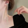 Unregelmäßige metallische C-förmige Clip-Ohrringe für Damen Lange Kette Quaste Ohrknochen-Clips Cooler Statement Punk Nicht durchbohrte Ohr-Manschette D