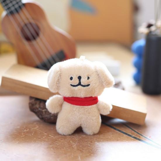 Doll Pendant, Mini Size Portable Keychain Pendant, Soft Velvet Fabric Puppy Design Doll, Durable Accessory for Bags Keys Backpacks