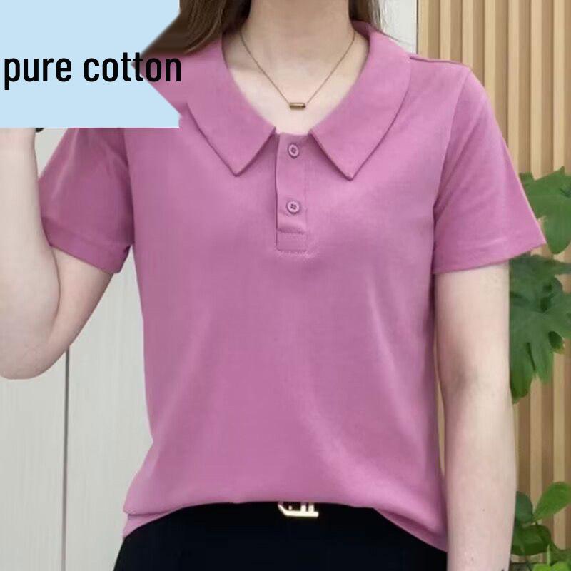 

Trendy Summer Women s Slim Fit Short Sleeve T-Shirt - Solid Color Versatile Base Top L