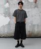 AGOD Back Incision Stripe Half T-Shirt [Black]