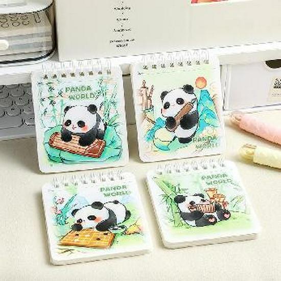 Mini Spiralblock Klein Notizbuch Set: Niedliches Cartoon-Taschenvokabelheft (4 Packung)