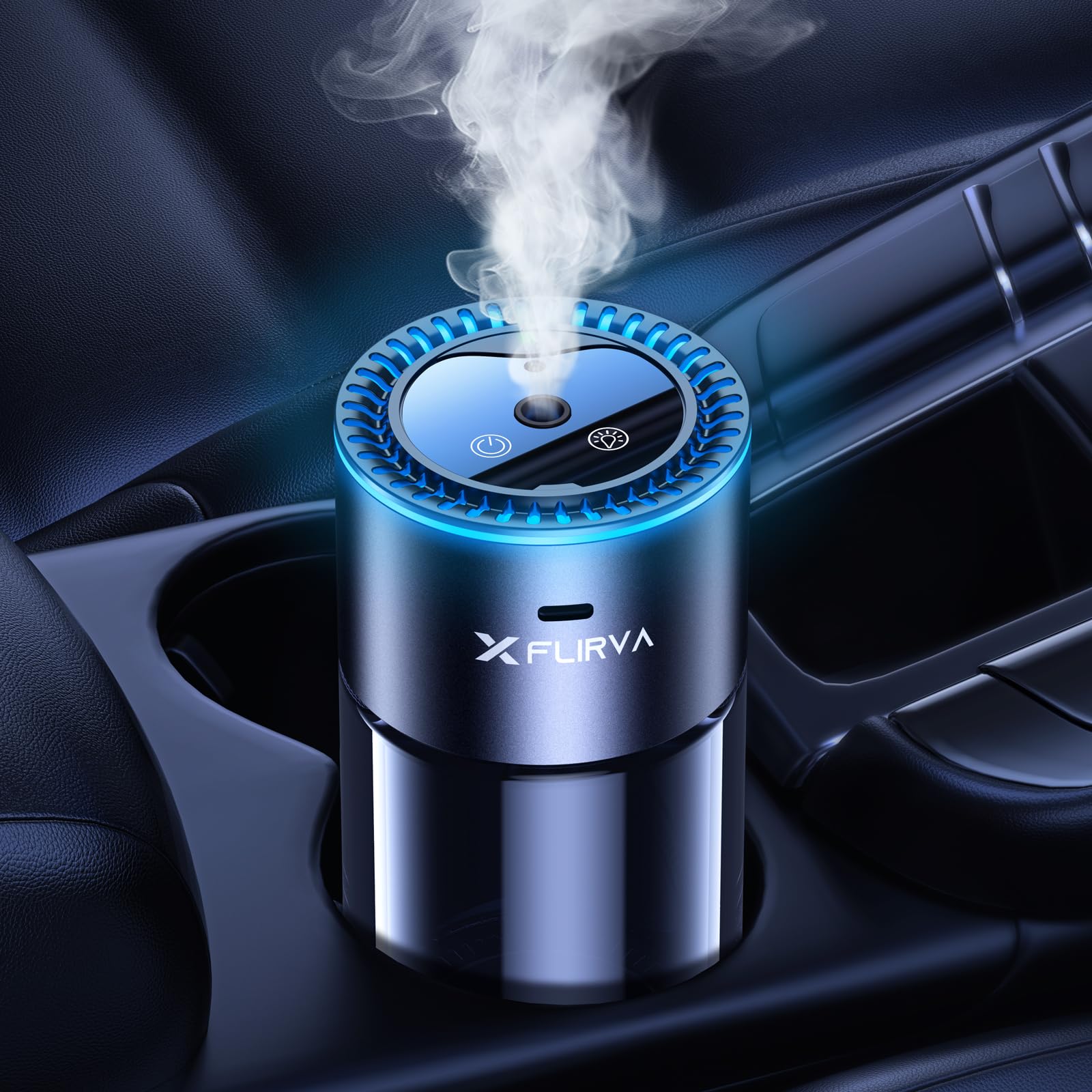 

for 2025 FLIRVA Car Aroma Diffuser with Ultrasonic Atomization Auto Ambient White Musk Natural Fragrance from F26 Car Air Car Deodorizer [New - 180mL,