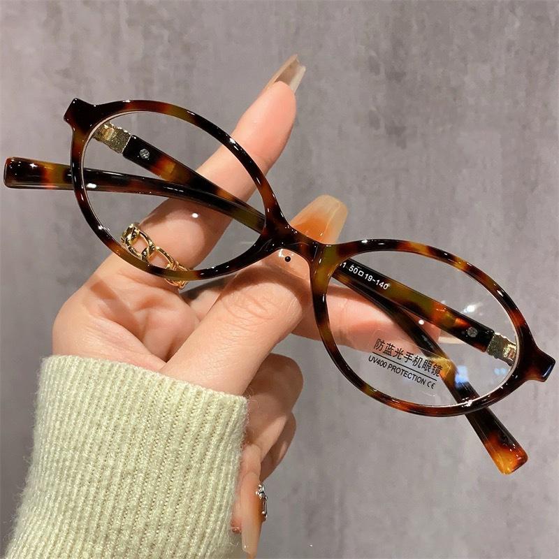 Trendy Small Retro Oval Women Myopia Glasses Vintage Round Anti Blue Light Near Sight Eyewear Fashion Ladies Decorative Glasses