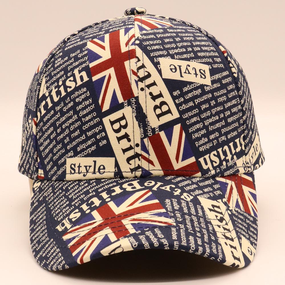 Round Comfortable Top Baseball Cap With Uk Flag Design For Summer