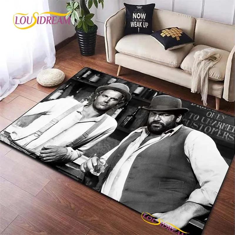 Bud Spencer & Terence Hill Bereichsteppich Wohnzimmer Schlafzimmer Dekorat Yogateppich Küche Rutschfeste Bodenmatte Foto-Requisiten Alfombra 40x60cm