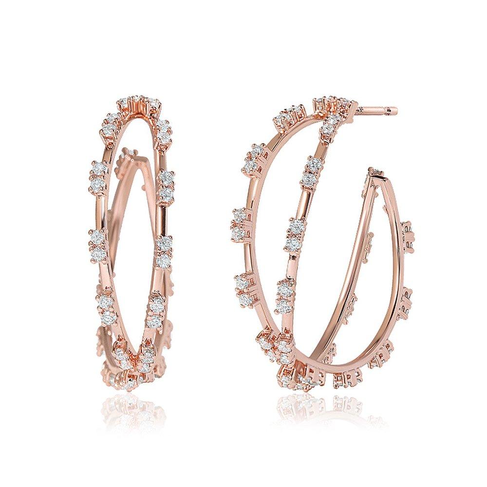 

[Luvre Paris] 14K G.F. Chase Half-Ring Earrings Ea3065 pink gold