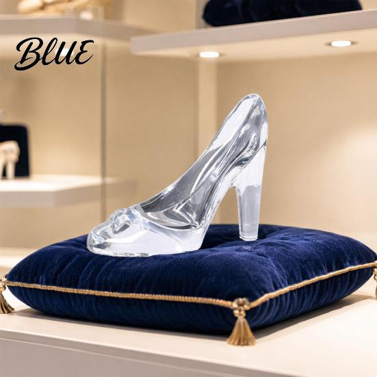 Shiny Transparent Figurine Crystal-Clear Glass Shoe Ornament High Heel Figurine