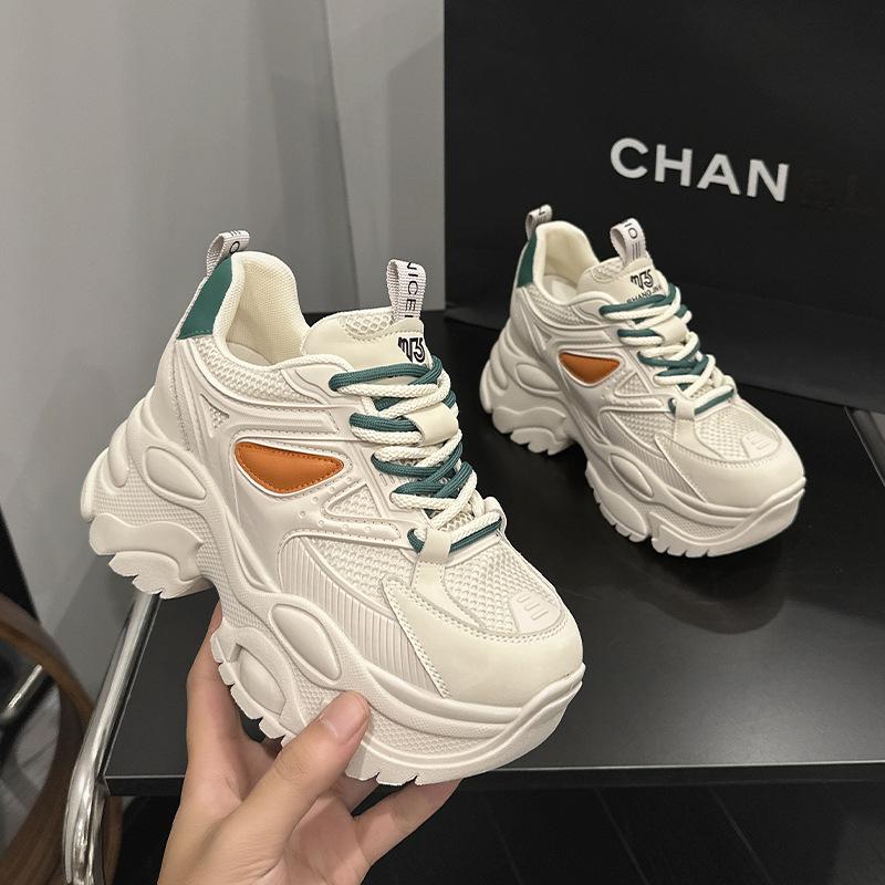Inner Height Increase Dad Shoes Women's Autumn 2025 New Breathable Mesh Single Shoes Sports Shoes Versatile Platform Women's Shoes
