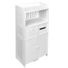 Bathroom Floor Storage Cabinet with Double Door Toilet Paper Storage Container Bathroom Organizer Furniture