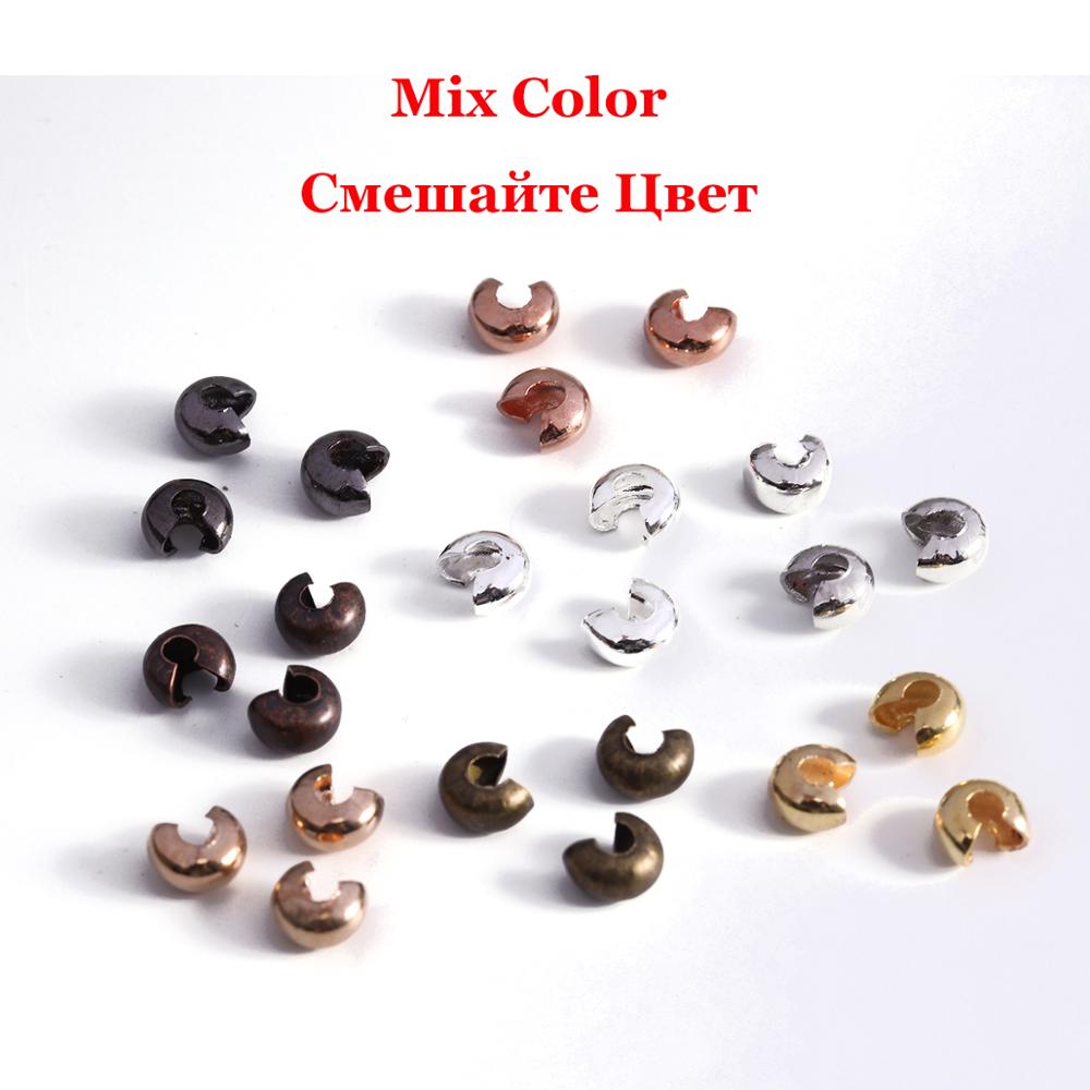 100pcs Open Crimp Beads Covers Crimp End Beads Stopper Spacer Beads For DIY Jewelry Making Findings Supplies quetschperlen