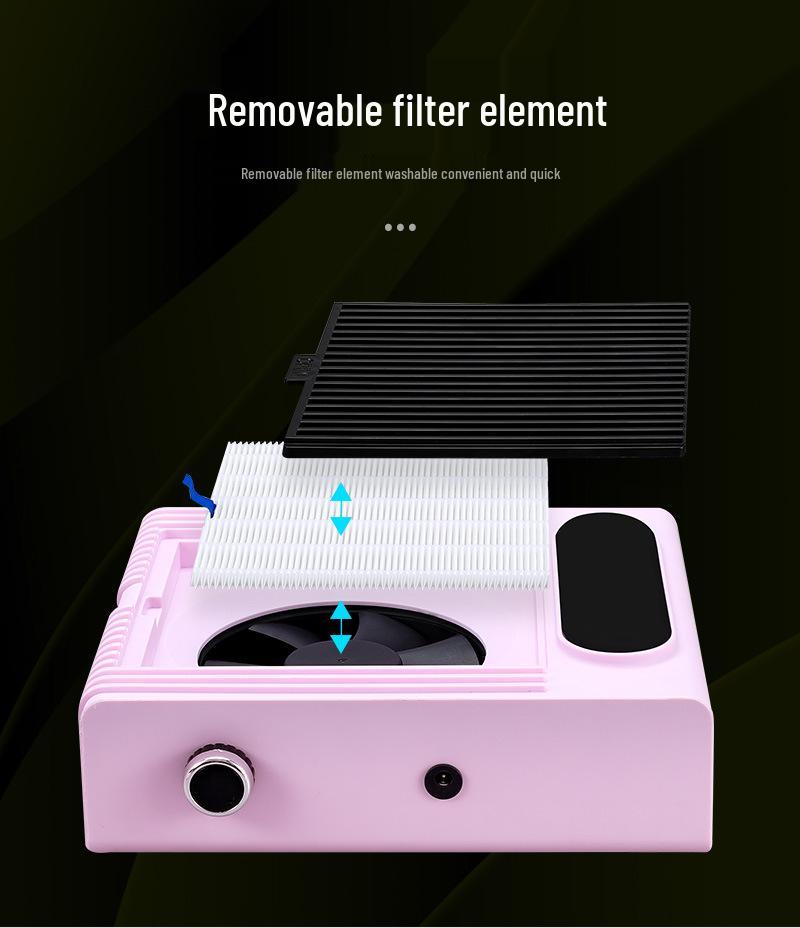 80W Adjustable Speed Japanese Style Nail Vacuum Cleaner with Low Noise Dust Collector & Filter
