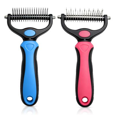2027New Pet Pro Tool Grooming for Dogs & Cats, Undercoat Rake Dematting Comb for Long Hair Pets, Deshedding Brush for Loose Fur, Tangle Removal and