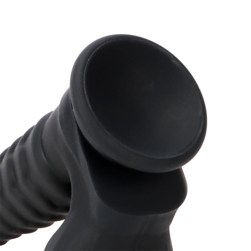 Czarna podwójna twardość Miękka płynna silikonowa waga Caterpillar Model Shaped Dildo